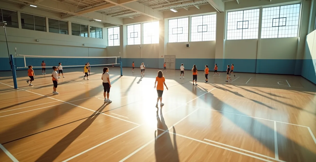 Centre National de Volley-Ball de Montpellier avec jeunes athlètes à l'entraînement