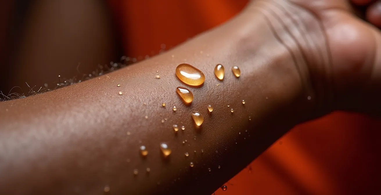 Vue macro de muscles d'athlète en état de fatigue extrême