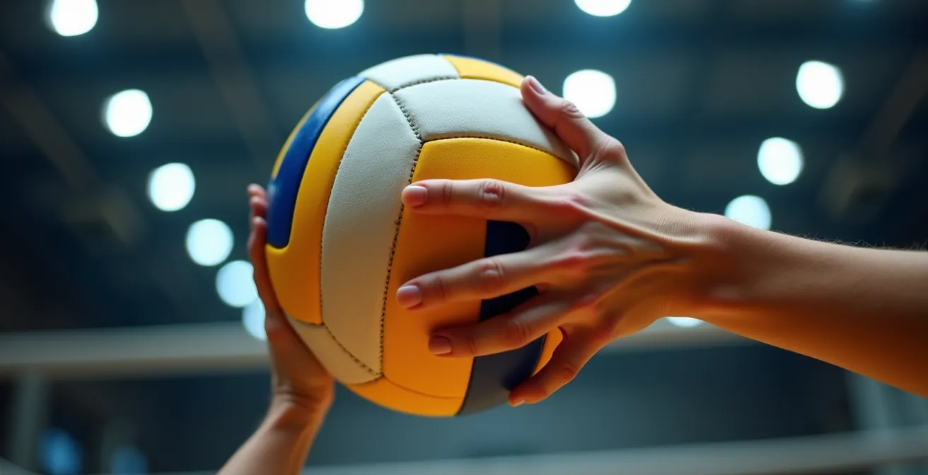 Central frappant la balle en montée avant son point culminant, démontrant le timing précoce